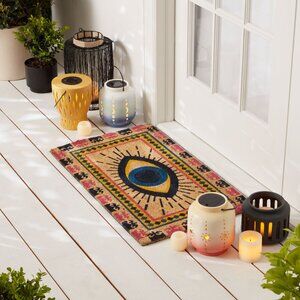 Blue Evil Eye Coir Doormat - NEW
